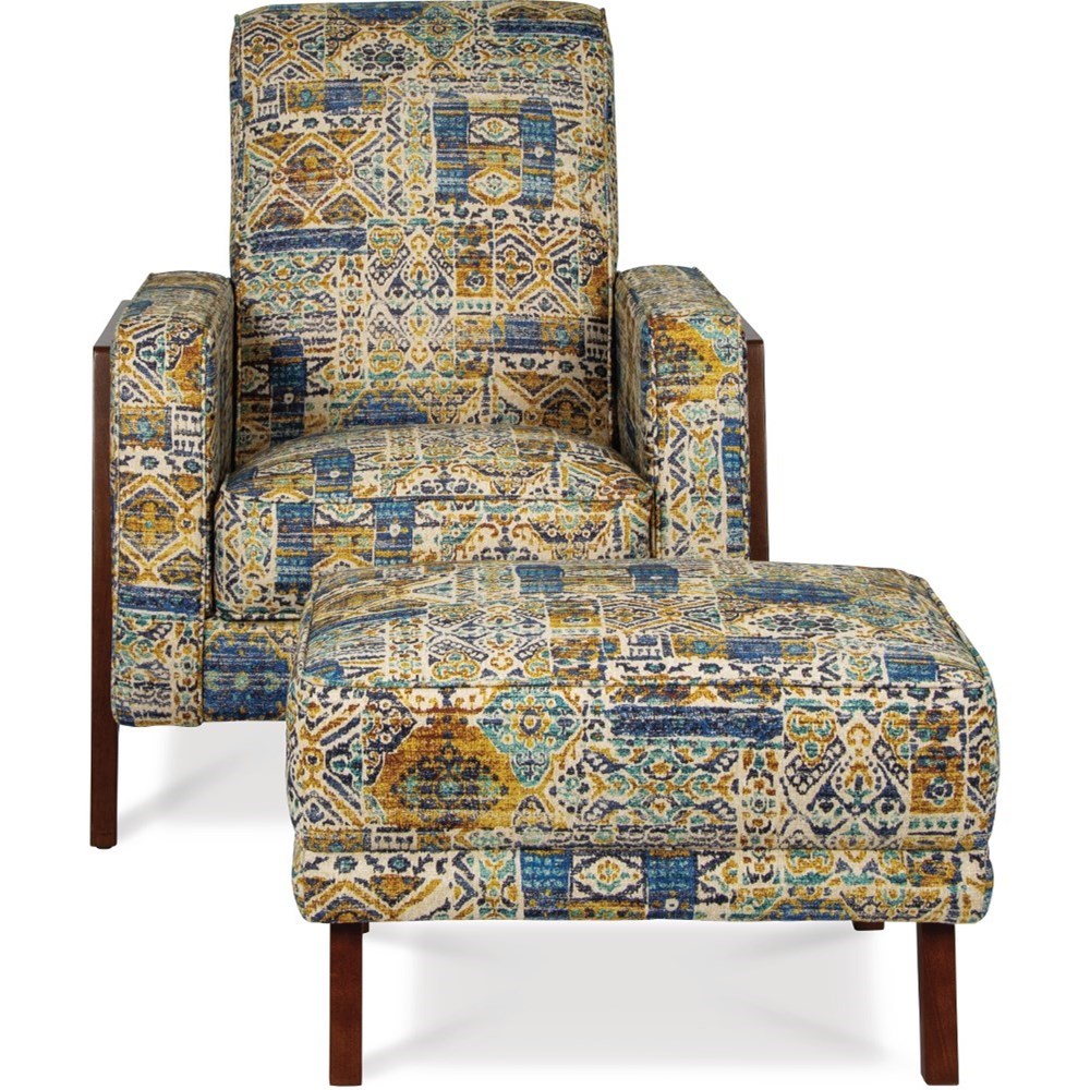 LaZBoy Albany Mid Century Modern PressBack Recliner & Ottoman Set Find Your Furniture